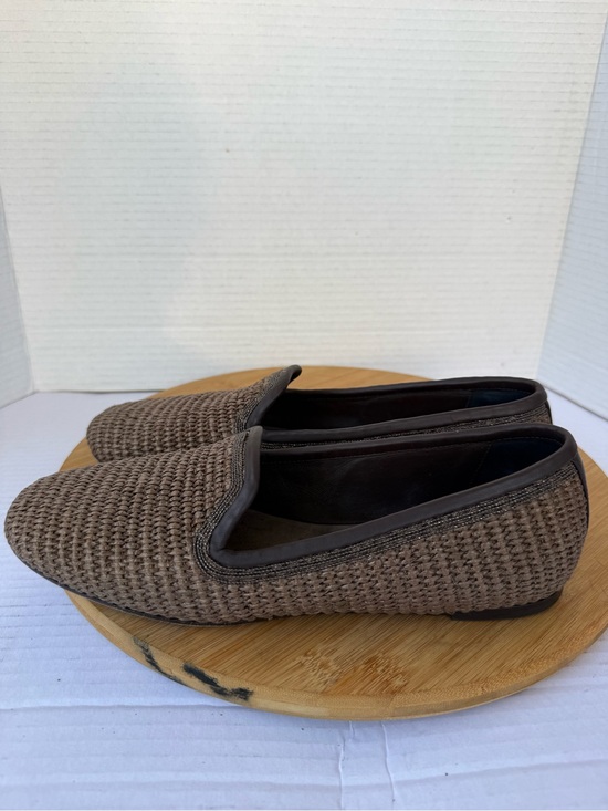Brunello Cucinelli Brown Techno Raffia Flat Women 38.5 Monili Bead Embellishment main image 11